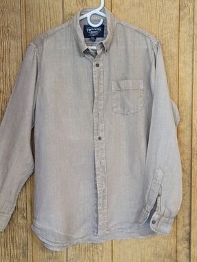 New Ivy Brand Vintage Classics Men’s Linen Shirt Medium Beige Button Down